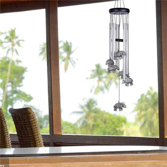Outdoor Elephant Wind Chimes Decor - Pure Hand-Made...